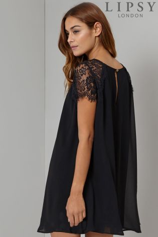 Lipsy Lace Sleeve Smock Dress